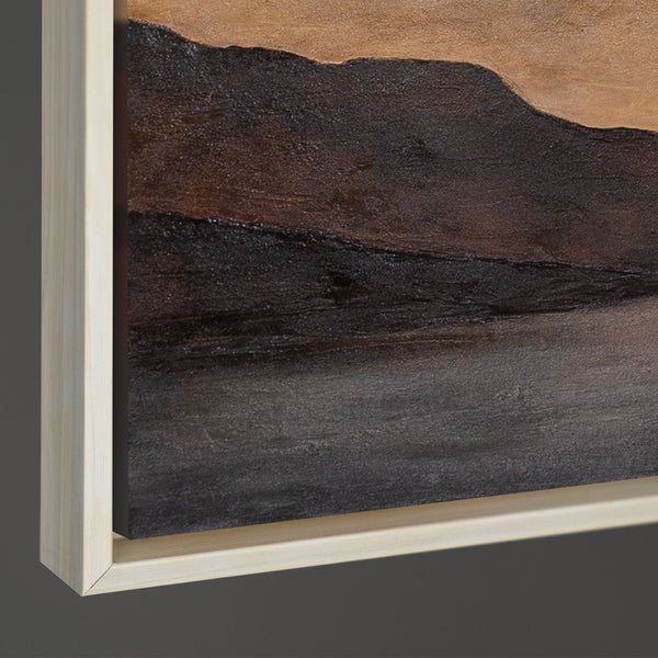 The painting “Soft Dawn” is an abstract landscape in delicate natural tones