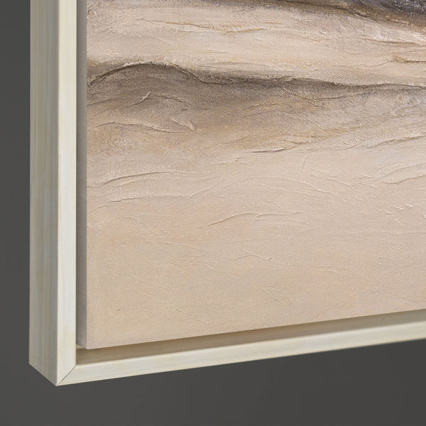 Abstract painting “Trace of the Wind” — a modern textured landscape in warm tones