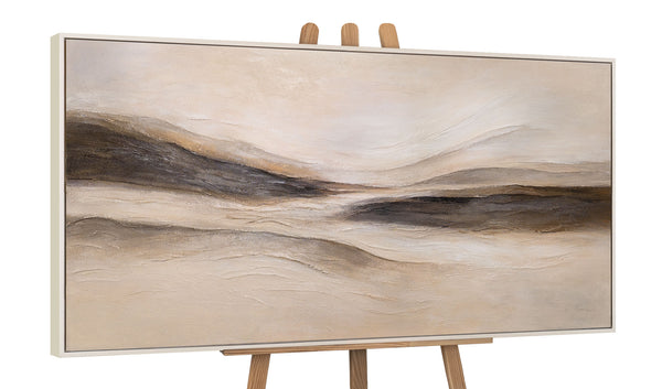 Abstract painting “Trace of the Wind” — a modern textured landscape in warm tones
