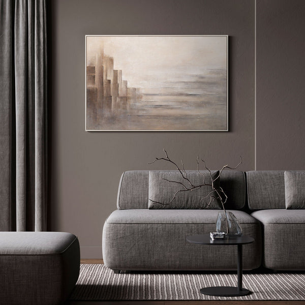 The painting “The Limits of Illusion” - contemporary abstract canvas with an architectural motif