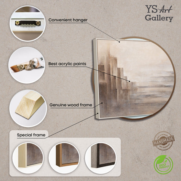 The painting “The Limits of Illusion” - contemporary abstract canvas with an architectural motif