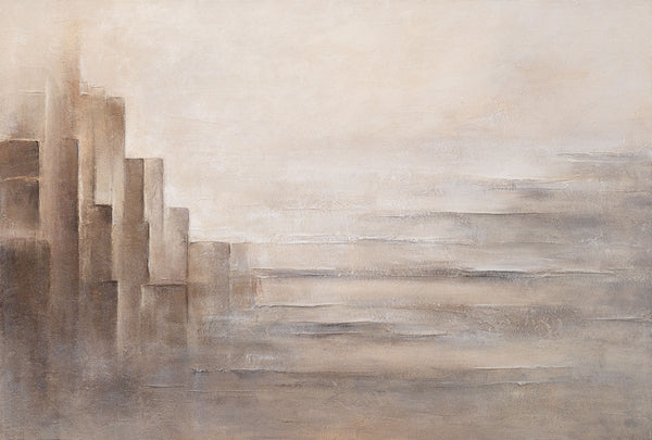 The painting “The Limits of Illusion” - contemporary abstract canvas with an architectural motif