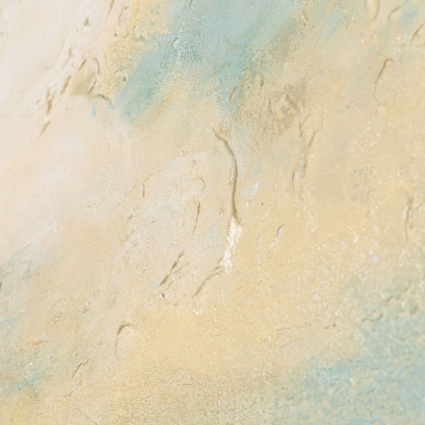 The painting “Golden Space” is an abstract landscape in warm tones