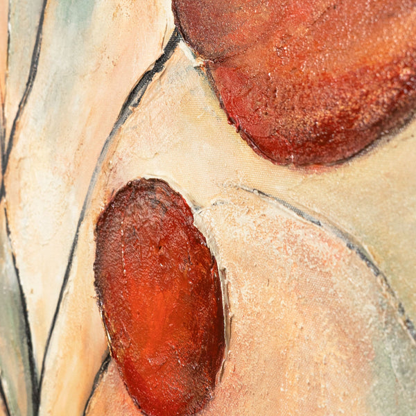 The painting “Red Constellations” is an abstract reflection of nature