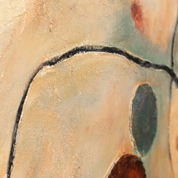 The painting “Red Constellations” is an abstract reflection of nature