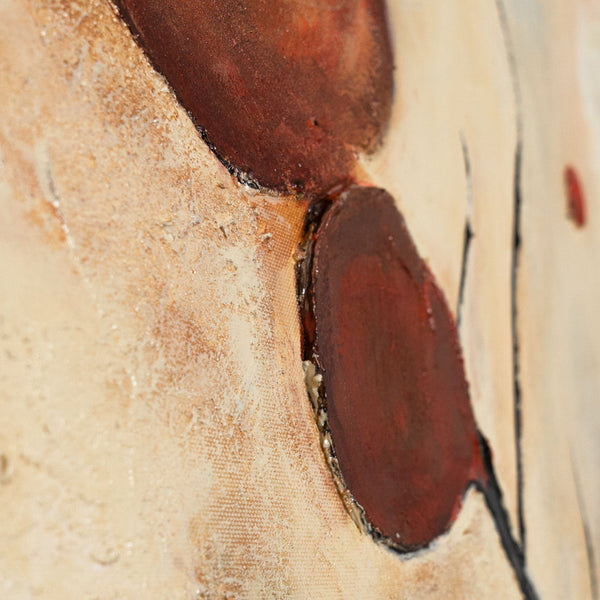 The painting “Red Constellations” is an abstract reflection of nature