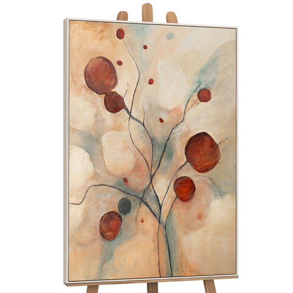 The painting “Red Constellations” is an abstract reflection of nature