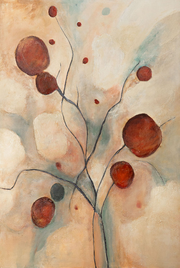 The painting “Red Constellations” is an abstract reflection of nature