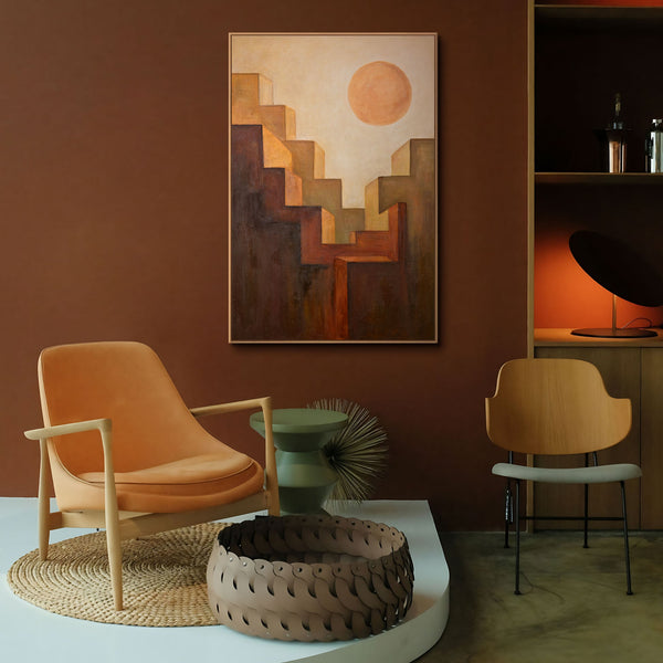 The painting “Ascent” – geometry of forms and sunlight