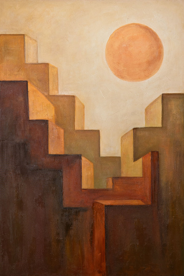 The painting “Ascent” – geometry of forms and sunlight
