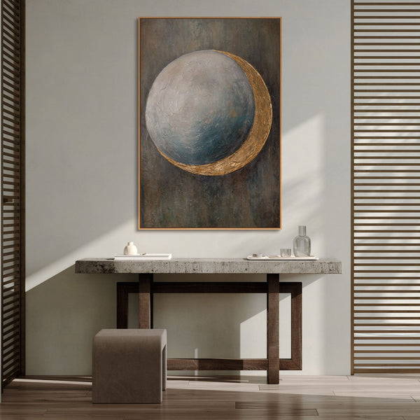 The painting “Warmth of the Universe” is a modern abstraction of cosmic harmony