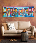 framed wall art for living room painting of boats