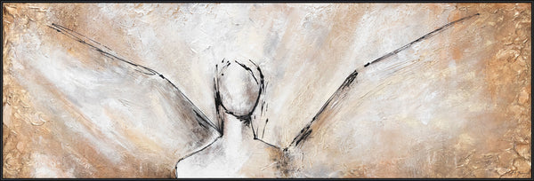 The painting "Lines of Flight" is an abstraction with a figure and the dynamics of unfolding.