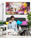 framed wall art for living room painting colourful