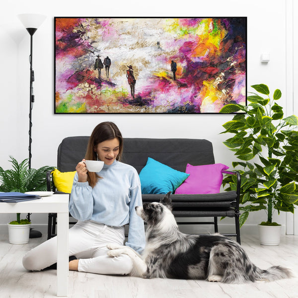 framed wall art for living room painting colourful