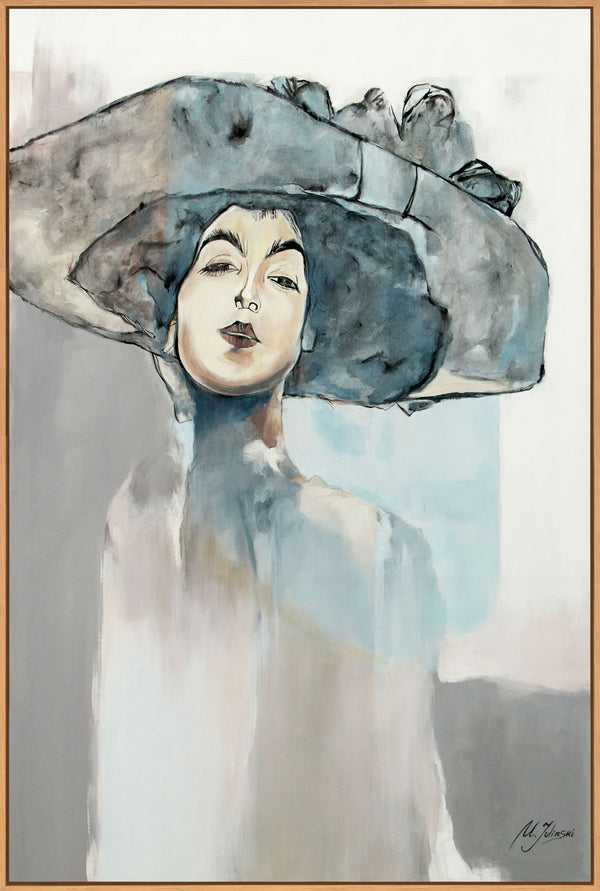 The painting "Light of a Look" is an abstraction with an elegant female figure