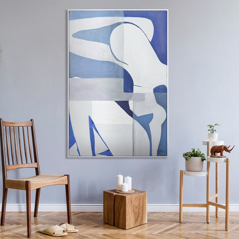 woman painting abstract art