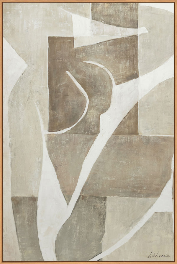 The painting "Silent Structure" is an abstraction in a calm neutral palette