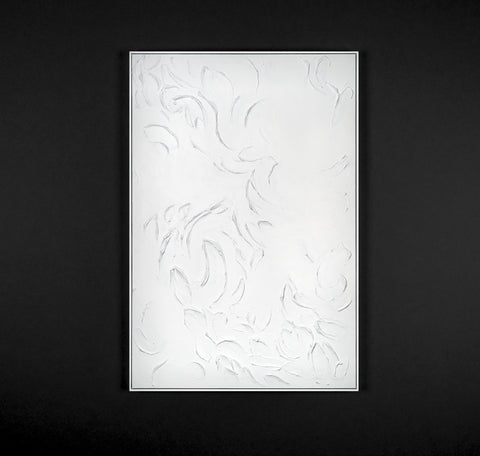 white abstract art vertical paintings