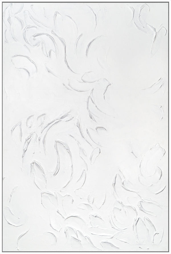 The painting "Silent Pattern" is an abstraction with deep vertical dynamics