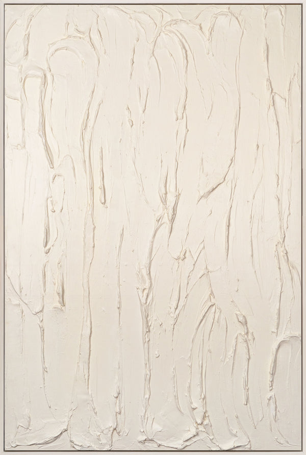 The painting "Quiet Matter" is an abstraction with deep vertical dynamics
