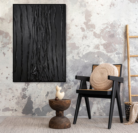 abstract black canvas wall art 