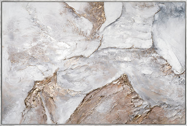 The painting "Stone Silence" is an abstraction with smooth topographic plasticity