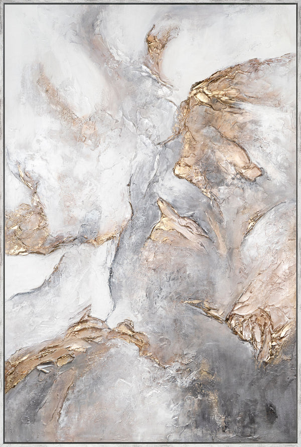 The painting "Peace of Stone" is an abstraction in a natural marble palette