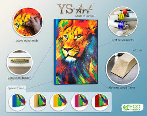 Infographic of art painting Lion's strength
