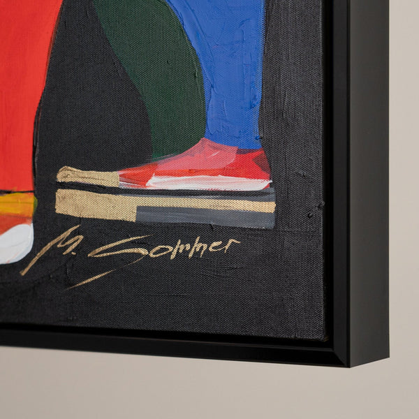 The painting "Movement of Colors" is an abstract figurative composition in the Art Nouveau style.