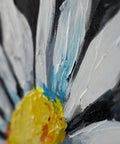 textured acrylic painting snow white chamomile