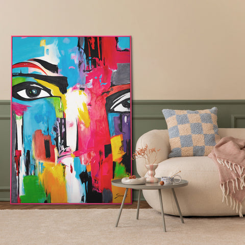 painting for wall decoration abstract face art