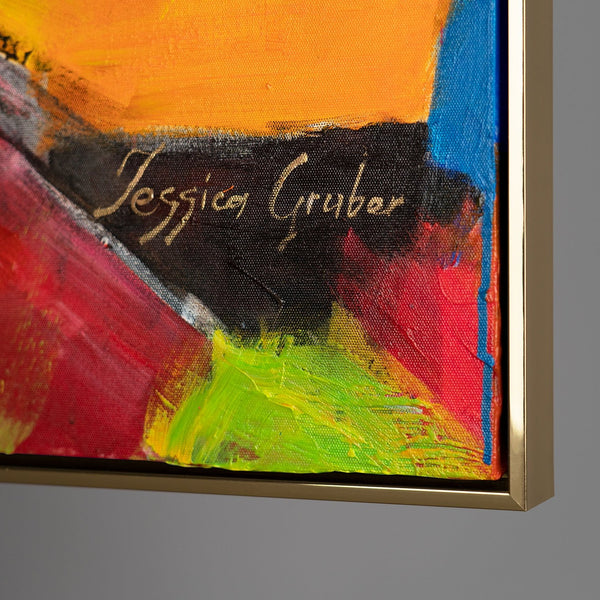 The painting "A View in Color" is an abstract portrait in the Art Nouveau style