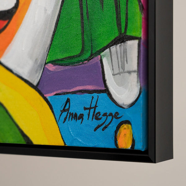 The painting "Fantasy World" is a modern abstraction in the style of pop art