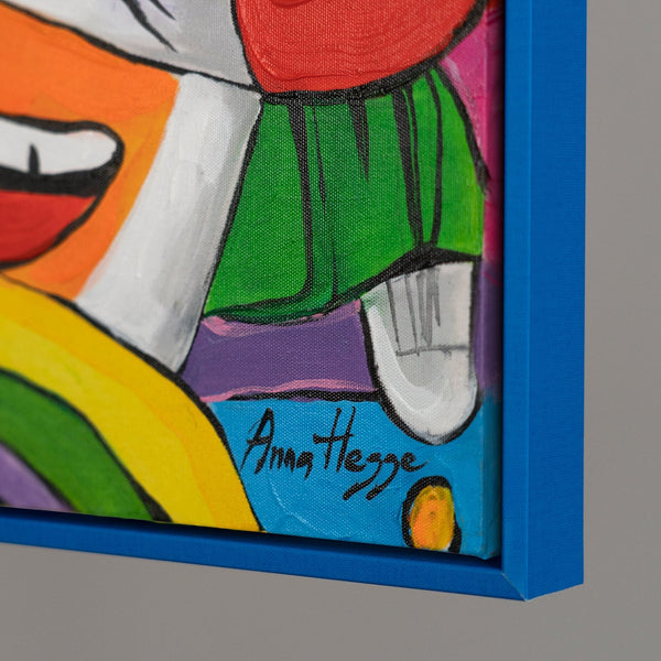 The painting "Fantasy World" is a modern abstraction in the style of pop art