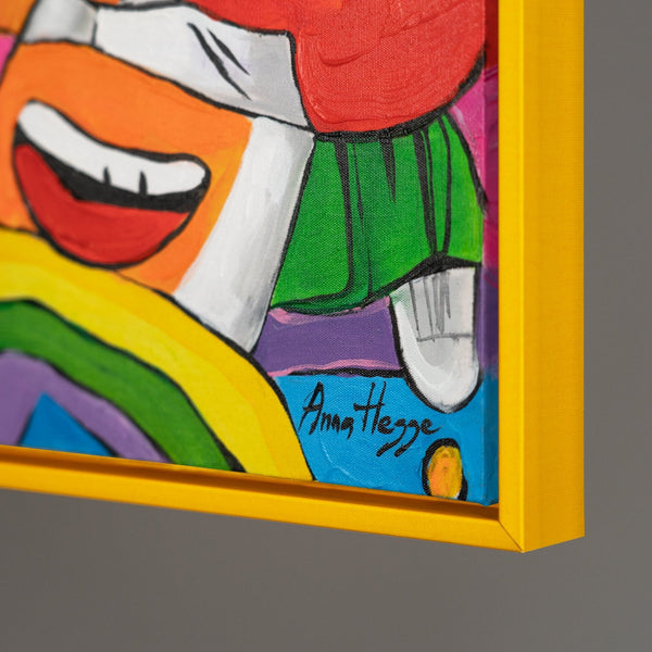 The painting "Fantasy World" is a modern abstraction in the style of pop art