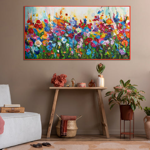 landscape canvas flower acrylic painting