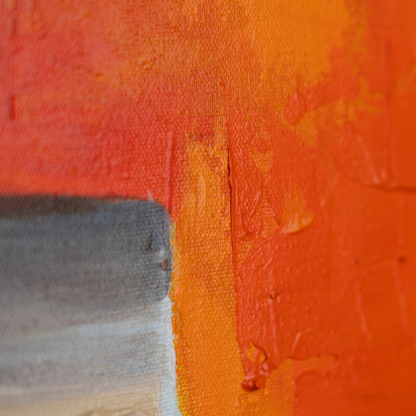 The painting "Color Structure" is a geometric abstraction with a mosaic rhythm