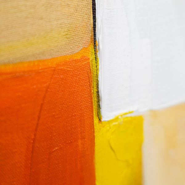 The painting "Color Structure" is a geometric abstraction with a mosaic rhythm
