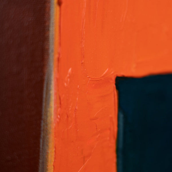 The painting "Color Structure" is a geometric abstraction with a mosaic rhythm