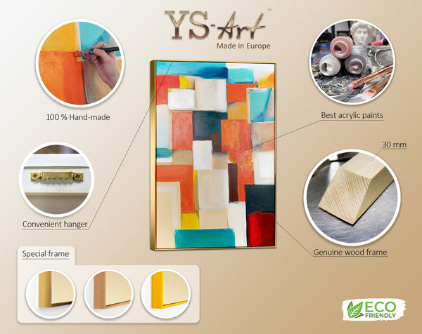 The painting "Color Structure" is a geometric abstraction with a mosaic rhythm