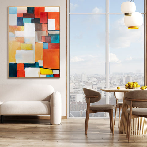 Abstract painting on canvas "Geometry of Illusions II"