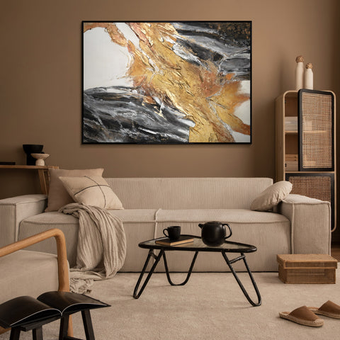 Painting with acrylic on canvas "Golden Symphony II"