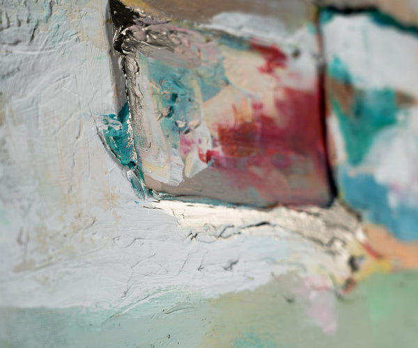 The painting "Silence of the Horizon" is an abstract harmony in a pastel palette