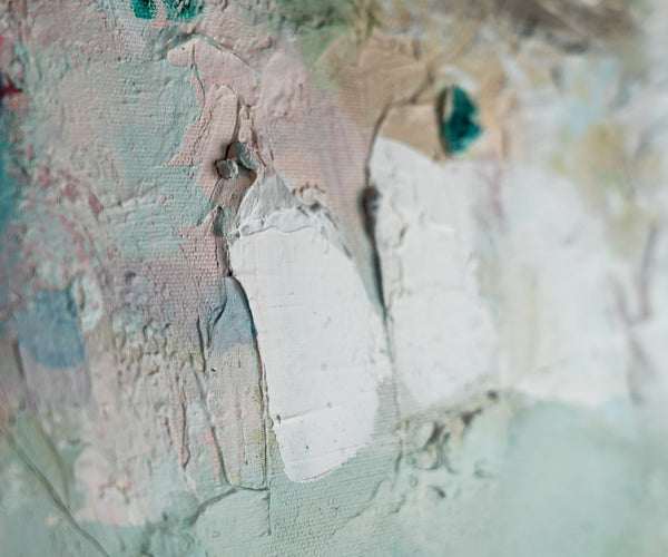 The painting "Silence of the Horizon" is an abstract harmony in a pastel palette