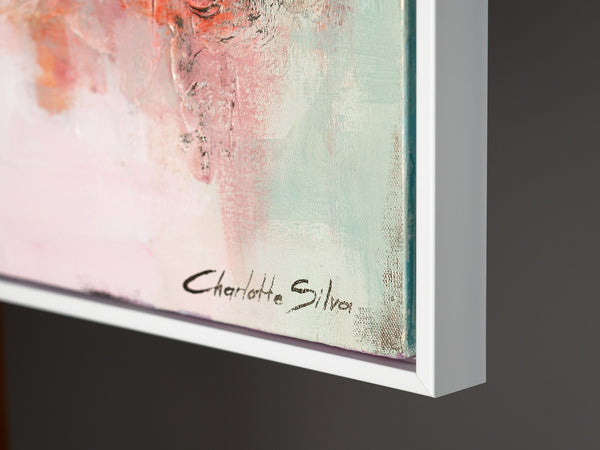 The painting "Silence of the Horizon" is an abstract harmony in a pastel palette