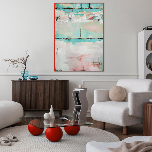 The painting "Silence of the Horizon" is an abstract harmony in a pastel palette