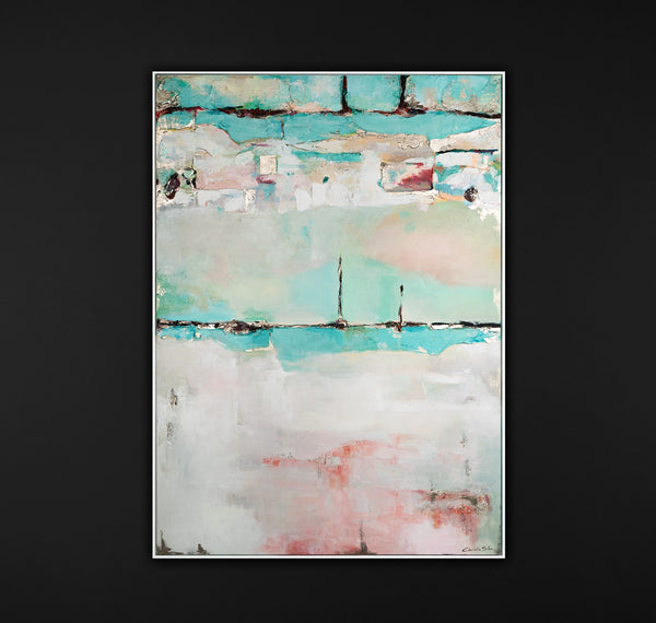 The painting "Silence of the Horizon" is an abstract harmony in a pastel palette