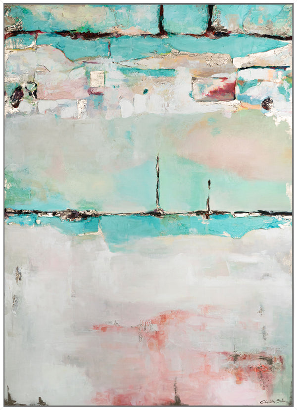 The painting "Silence of the Horizon" is an abstract harmony in a pastel palette