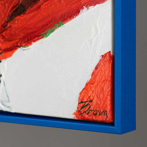 The painting "Rapid Moment" is an emotional abstraction of dynamics and power